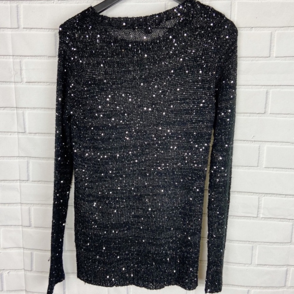 Forever 21 Woman’s Black Loose Knit Sparkle Sweater - Picture 13 of 14